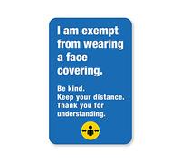 Portrait Exemption from face covering badge card, Bus, Car Exempt 55x85mm, Hard Plastic Card (Blue, 1 Card)