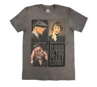 Portrait Grid Cotton T-Shirt Peaky Blinders Charcoal XXL