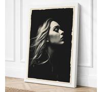 Portrait in Black and Canvas Wall Art Print 36x24 Inch