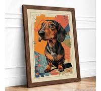 Portrait in Fragments Eclectic Framed Wall Art Print A3 (42×29.7cm) Walnut, Wall Decor for Living Room, Bedroom, Office & Home, Ready to Hang, Art Gift