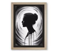Portrait in Vortex Modern Framed Wall Art Print A1 (84.1×59.4cm) Oak, Wall Decor for Living Room, Bedroom, Office & Home, Ready to Hang, Art Gift