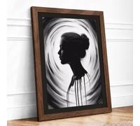 Portrait in Vortex Modern Framed Wall Art Print A3 (42×29.7cm) Walnut,