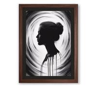 Portrait in Vortex Modern Framed Wall Art Print A3 (42×29.7cm) Walnut, Wall Decor for Living Room, Bedroom, Office & Home, Ready to Hang, Art Gift