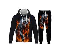 Portrait Leopard 3D Printed Hoodie and Joggers Women/Men 2 Piece Set Autumn Winter Pullover Tracksuit Set