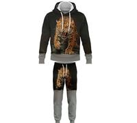 Portrait Leopard 3D Printed Hoodie and Joggers Women/Men 2 Piece Set Autumn Winter Pullover Tracksuit Set