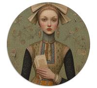 Portrait, Maid,Puzzles Renaissance Period Gemusterte Nachhaltige Puzzles Für Erwachsene Hochwertige Holzspielpuzzles 1000pcs (67.5x67.5cm)