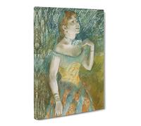 Portrait Of A Ballet Ballerina Dancer By Edgar Degas Canvas Print | Gallery Wrapped 30mm Frame Wall Art | 20x14 inches | Ready to Hang | Impressionist People Picture | Living Room Lounge Office