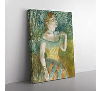 Portrait Of A Ballet Ballerina Dancer By Edgar Degas Classic Painting Canvas Wall Art Print Ready to Hang, Framed Picture for Living Room Bedroom Home Office Décor, 60x40 cm (24x16 Inch)