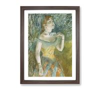 Portrait Of A Ballet Ballerina Dancer By Edgar Degas Classic Painting Framed Wall Art Print, Ready to Hang Picture for Living Room Bedroom Home Office Décor, Walnut A4 (34 x 25 cm)