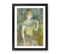 Portrait Of A Ballet Ballerina Dancer By Edgar Degas Classic Painting Framed Wall Art Print, Ready to Hang Picture for Living Room Bedroom Home Office Décor, Black A3 (34 x 46 cm)
