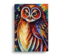 Portrait Of A Barn Owl No.4 Red, Peach, Peach Canvas Print | Gallery Wrapped 30mm Frame Wall Art | 30x20 inches | Ready to Hang | Contemporary Animals Picture | Living Room Bedroom Lounge Office