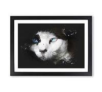 Portrait of A Cat Vol.10 Paint Splash Framed Print | A2 Black Framed Wall Art | Ready to Hang | Modern Animal Picture | Living Room Bedroom Lounge Office