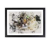 Portrait of A Cat Vol.6 Watercolour Framed Print | A2 Black Framed Wall Art | Ready to Hang | Modern Animal Picture | Living Room Bedroom Lounge Office