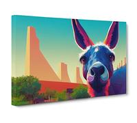 Portrait Of A Donkey Canvas Print | Gallery Wrapped 30mm Frame Wall Art | 30x20 inches | Ready to Hang | Contemporary People Picture | Living Room Bedroom Lounge Office