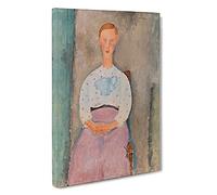 Portrait Of A Girl Vol.3 By Amedeo Modigliani Canvas Print | Gallery Wrapped 30mm Frame Wall Art | 30x20 inches | Ready to Hang | Classic People Picture | Living Room Bedroom Lounge Office