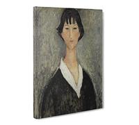 Portrait Of A Girl Vol.4 By Amedeo Modigliani Canvas Print | Gallery Wrapped 30mm Frame Wall Art | 30x20 inches | Ready to Hang | Classic People Picture | Living Room Bedroom Lounge Office