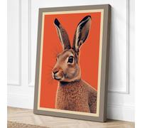 Portrait of a Hare Botanical Canvas Wall Art Print 24x16 Inch (61 x 41 cm)