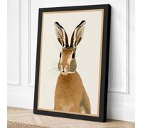 Portrait of a Hare Botanical Canvas Wall Art Print 24x16 Inch (61 x 41 cm)