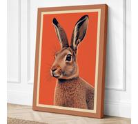 Portrait of a Hare Botanical Canvas Wall Art Print 24x16 Inch (61 x 41 cm)