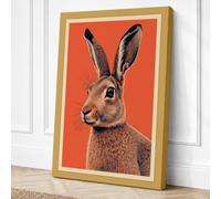 Portrait of a Hare Botanical Canvas Wall Art Print 24x16 Inch (61 x 41 cm)