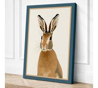 Portrait of a Hare Botanical Canvas Wall Art Print 24x16 Inch (61 x 41 cm)
