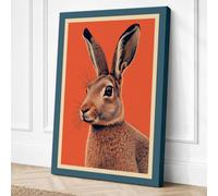 Portrait of a Hare Botanical Canvas Wall Art Print 24x16 Inch (61 x 41 cm)