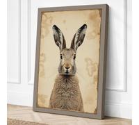 Portrait of a Hare Vintage Canvas Wall Art Print 24x16 Inch (61 x 41 cm)