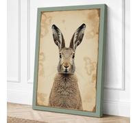 Portrait of a Hare Vintage Canvas Wall Art Print 24x16 Inch (61 x 41 cm)