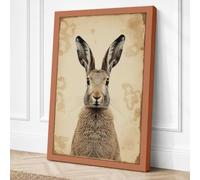 Portrait of a Hare Vintage Canvas Wall Art Print 24x16 Inch (61 x 41 cm)
