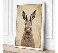 Portrait of a Hare Vintage Canvas Wall Art Print 24x16 Inch (61 x 41 cm)