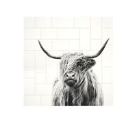 Portrait of a Highland Cow Printed Square Jigsaw Puzzle 12.8x12.8 CM, Puzzle Challenging Game for Adults Gifts, Family Fun Decorative Wall Decor