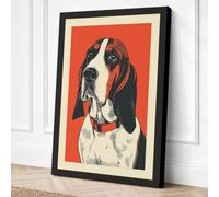 Portrait of a Hound Vintage Canvas Wall Art Print 24x16 Inch (61 x 41 cm)