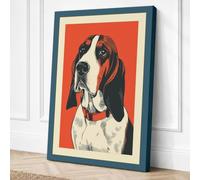Portrait of a Hound Vintage Canvas Wall Art Print 24x16 Inch (61 x 41 cm)