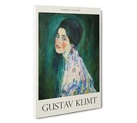 Portrait of A Lady Gustav Klimt Canvas Print | Gallery Wrapped 30mm Frame Wall Art | 30x20 inches | Ready to Hang | Contemporary People Picture | Living Room Bedroom Lounge Office