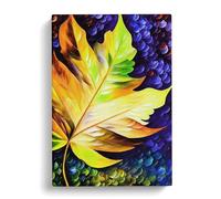 Portrait Of A Leaf No.3 Brown, Peach, Yellow Canvas Print | Gallery Wrapped 30mm Frame Wall Art | 30x20 inches | Ready to Hang | Contemporary Floral Picture | Living Room Bedroom Lounge Office