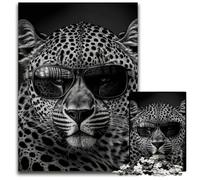 Portrait of A Leopard 1000Piece Jigsaw Puzzle Wooden Jigsaw Puzzles Perfect for Halloween Christmas Birthday Gift 1000 PCS(75x50cm)