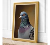 Portrait of a Pigeon Vintage Canvas Wall Art Print 24x16 Inch (61 x 41 cm)