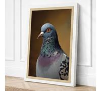 Portrait of a Pigeon Vintage Canvas Wall Art Print 24x16 Inch (61 x 41 cm)