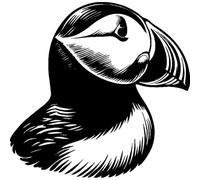 'Portrait of A Puffin Bird' Rubber Stamp - Unmounted Design for Crafting & Scrapbooking, A8 (RS00055396)