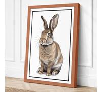 Portrait of a Rabbit Canvas Wall Art Print 24x16 Inch (61 x 41 cm)