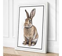 Portrait of a Rabbit Canvas Wall Art Print 24x16 Inch (61 x 41 cm)