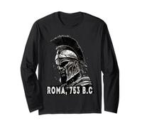 Portrait of a Roman Centurion with Helmet Grunge Art Rome Long Sleeve T-Shirt