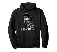 Portrait of a Roman Centurion with Helmet Grunge Art Rome Pullover Hoodie