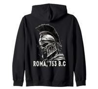Portrait of a Roman Centurion with Helmet Grunge Art Rome Zip Hoodie