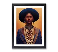 Portrait Of A Royal Woman No.1 Framed Print | A4 Black Framed Wall Art | Ready to Hang | Modern Nature Picture | Living Room Bedroom Lounge Office