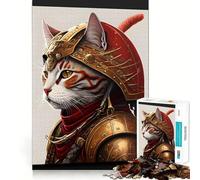 Portrait of A Samurai Cat Jigsaw Puzzle 1000 Piece for Teenagers Logic Train Toy Light Relax Smooth Cut Wall Art Decor (38x26cm)