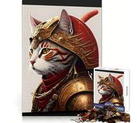 Portrait of A Samurai Cat Jigsaw Puzzles for Adults 1000 Pieces Clear Logic Toy Quiet Hobby Perfect Cut Stylish Gift (38x52cm)