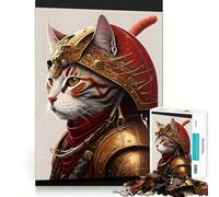 Portrait of A Samurai Cat Jigsaw Puzzles for Adults 1000 Pieces Clear Logic Toy Quiet Hobby Perfect Cut Stylish Gift (38x52cm)