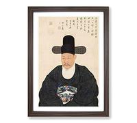 Portrait of a Scholar by Yi Jaegwan Framed Print | A2 Walnut Framed Wall Art | Ready to Hang | Modern Nature Picture | Living Room Bedroom Lounge Office