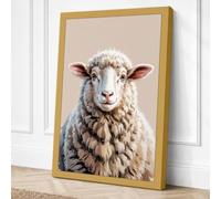 Portrait of a Sheep Modern Canvas Wall Art Print 24x16 Inch (61 x 41 cm)